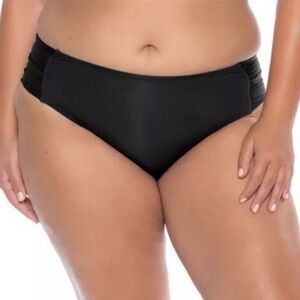BECCA Color Code Hipster Black Bikini Bottom Moderate Coverage Size 1X 16-18
